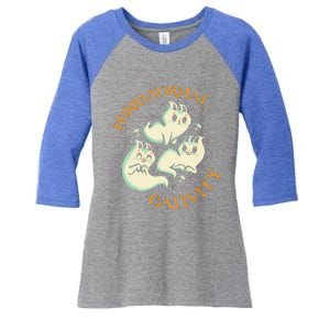 Purranormal Cativity Funny Halloween Costume Ghost Cats Gift Women's Tri-Blend 3/4-Sleeve Raglan Shirt