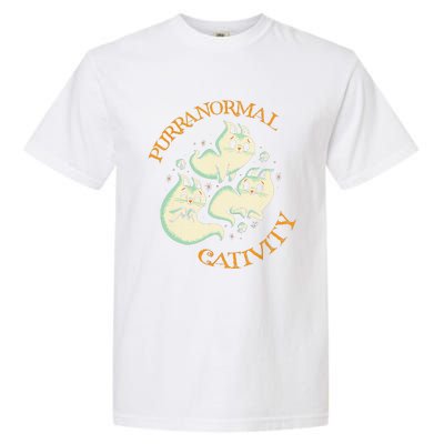 Purranormal Cativity Funny Halloween Costume Ghost Cats Gift Garment-Dyed Heavyweight T-Shirt