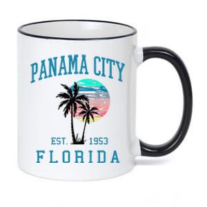 Panama City Florida Spring Vacations Beach Palm Trees Summer 11oz Black Color Changing Mug