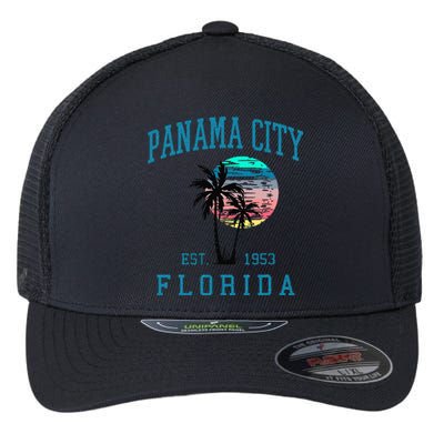 Panama City Florida Spring Vacations Beach Palm Trees Summer Flexfit Unipanel Trucker Cap