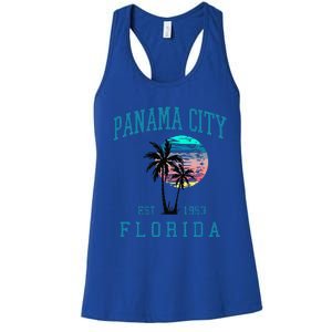 Panama City Florida Spring Vacations Beach Palm Trees Summer Women's Racerback Tank