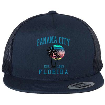 Panama City Florida Spring Vacations Beach Palm Trees Summer Flat Bill Trucker Hat