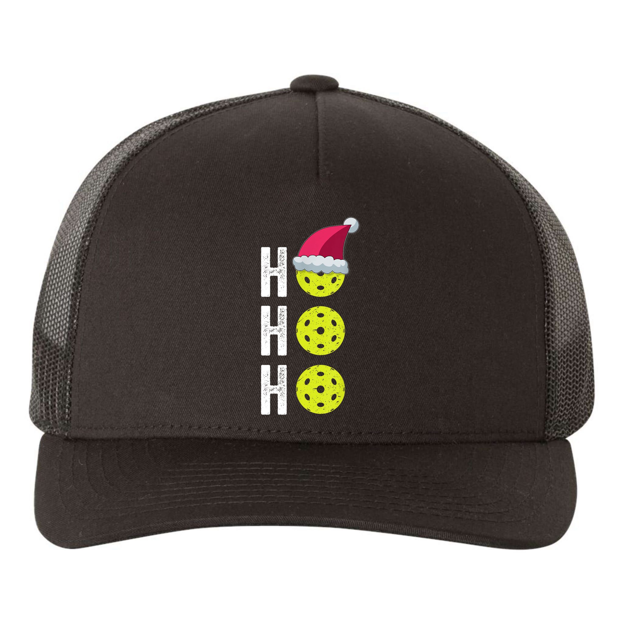 Pickleball Christmas Funny Santa Hat Holiday Ho Ho Ho Gift TShirt Yupoong Adult 5-Panel Trucker Hat