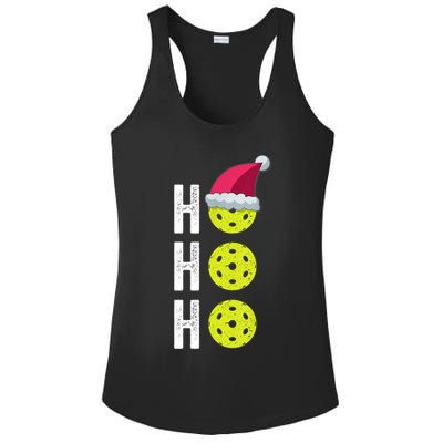 Pickleball Christmas Funny Santa Hat Holiday Ho Ho Ho Gift TShirt Ladies PosiCharge Competitor Racerback Tank