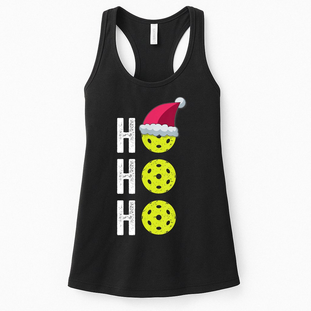 Pickleball Christmas Funny Santa Hat Holiday Ho Ho Ho Gift TShirt Womens Tank Top