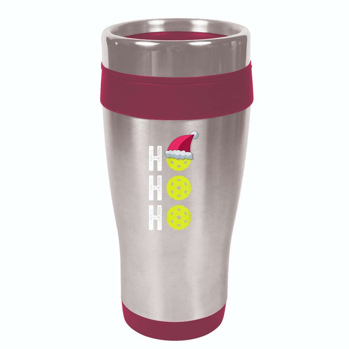 Pickleball Christmas Funny Santa Hat Holiday Ho Ho Ho Gift TShirt 16oz Travel Tumbler