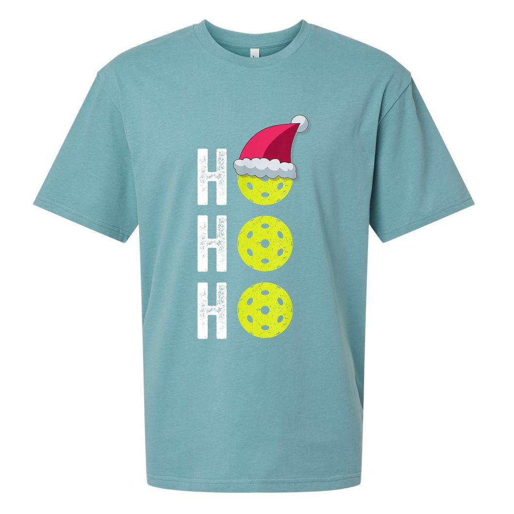 Pickleball Christmas Funny Santa Hat Holiday Ho Ho Ho Gift TShirt Sueded Cloud Jersey T-Shirt