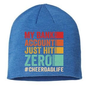 Proud Cheer Father My Bank Account Just Hit Zero Cheer Dad Gift Sustainable Beanie