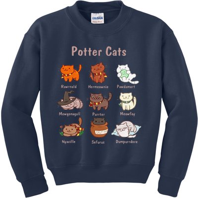 Potter Cats Funny Gifts For Cat Lovers Kids Sweatshirt