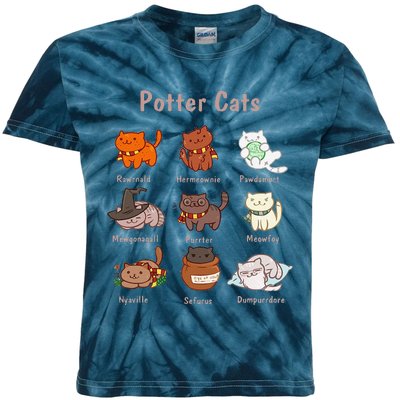 Potter Cats Funny Gifts For Cat Lovers Kids Tie-Dye T-Shirt