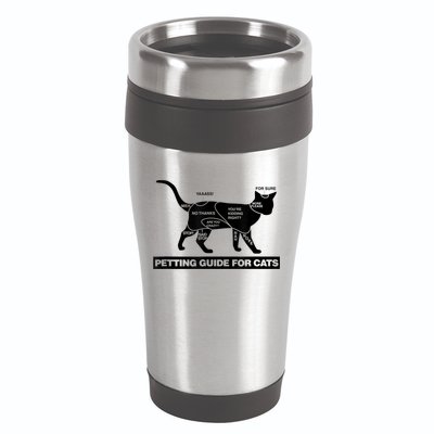 Petting Chart For A Cat Funny How To Pet A Cat Meme 16oz Travel Tumbler