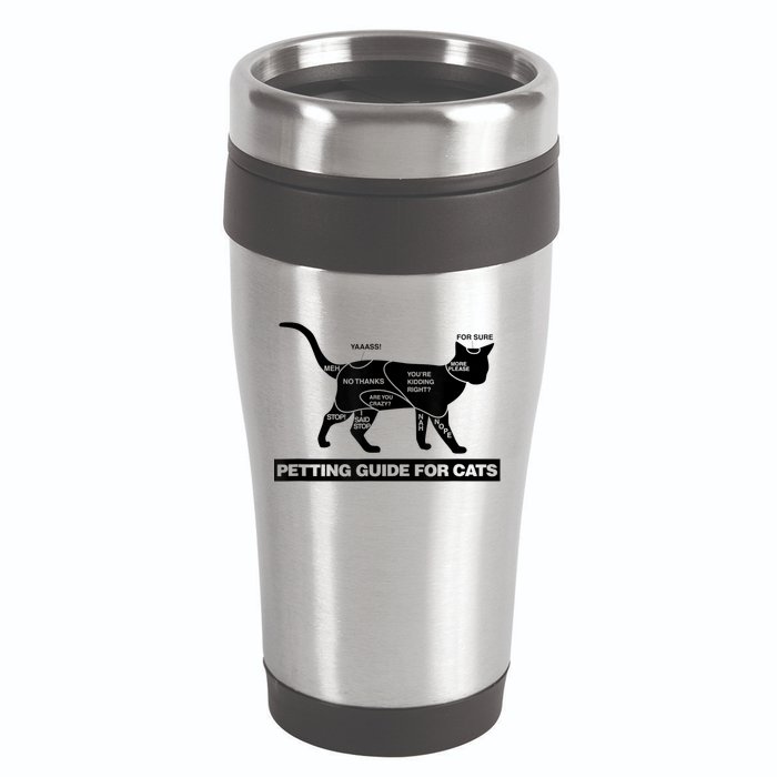 Petting Chart For A Cat Funny How To Pet A Cat Meme 16oz Travel Tumbler