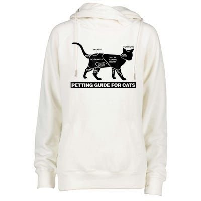 Petting Chart For A Cat Funny How To Pet A Cat Meme Womens Funnel Neck Pullover Hood