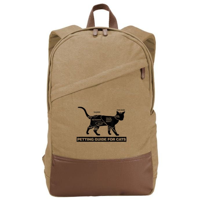 Petting Chart For A Cat Funny How To Pet A Cat Meme Cotton Canvas Backpack