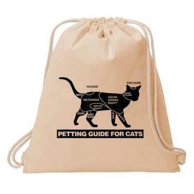 Petting Chart For A Cat Funny How To Pet A Cat Meme Drawstring Bag