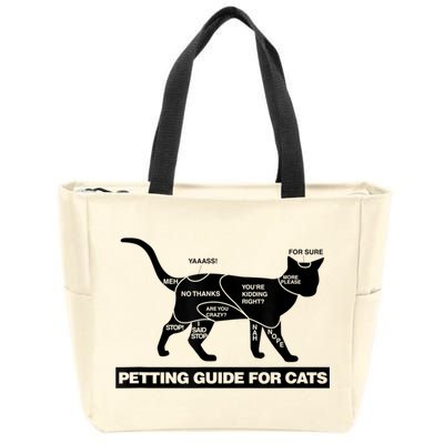 Petting Chart For A Cat Funny How To Pet A Cat Meme Zip Tote Bag