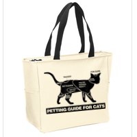 Petting Chart For A Cat Funny How To Pet A Cat Meme Zip Tote Bag