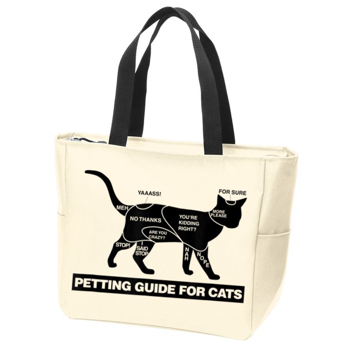 Petting Chart For A Cat Funny How To Pet A Cat Meme Zip Tote Bag
