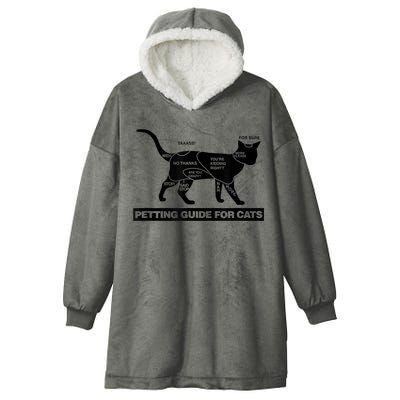 Petting Chart For A Cat Funny How To Pet A Cat Meme Hooded Wearable Blanket