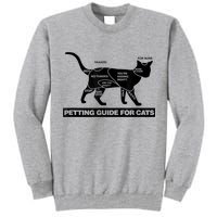 Petting Chart For A Cat Funny How To Pet A Cat Meme Tall Sweatshirt