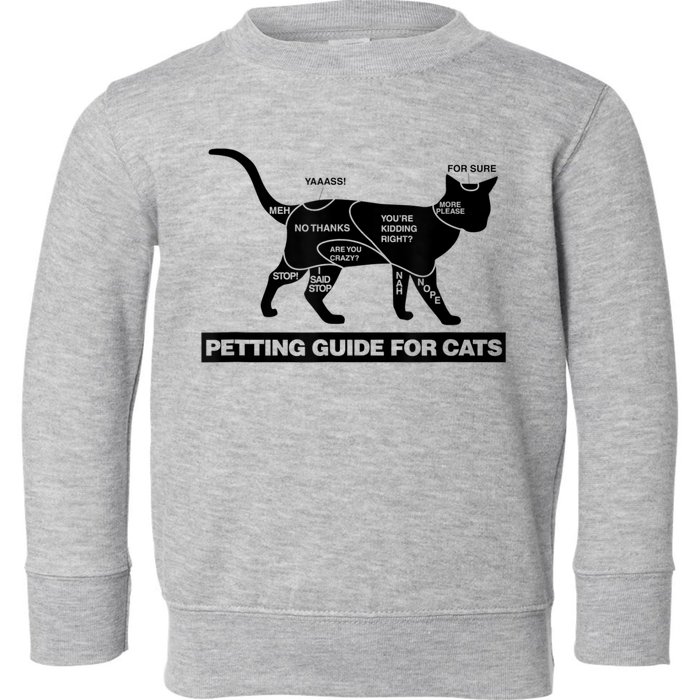 Petting Chart For A Cat Funny How To Pet A Cat Meme Toddler Sweatshirt