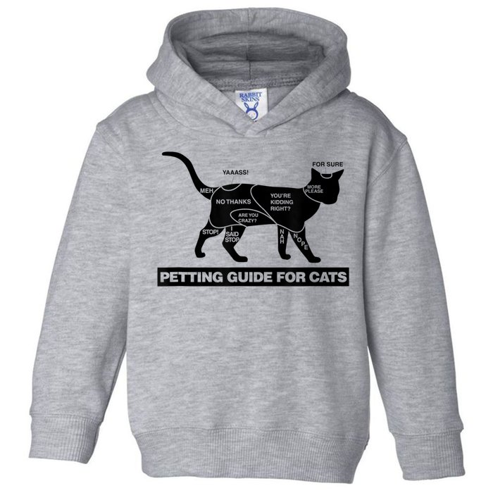 Petting Chart For A Cat Funny How To Pet A Cat Meme Toddler Hoodie