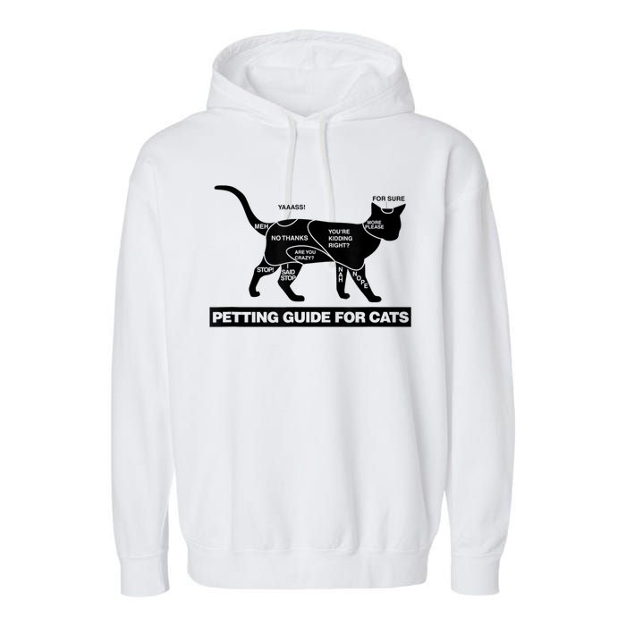 Petting Chart For A Cat Funny How To Pet A Cat Meme Garment-Dyed Fleece Hoodie