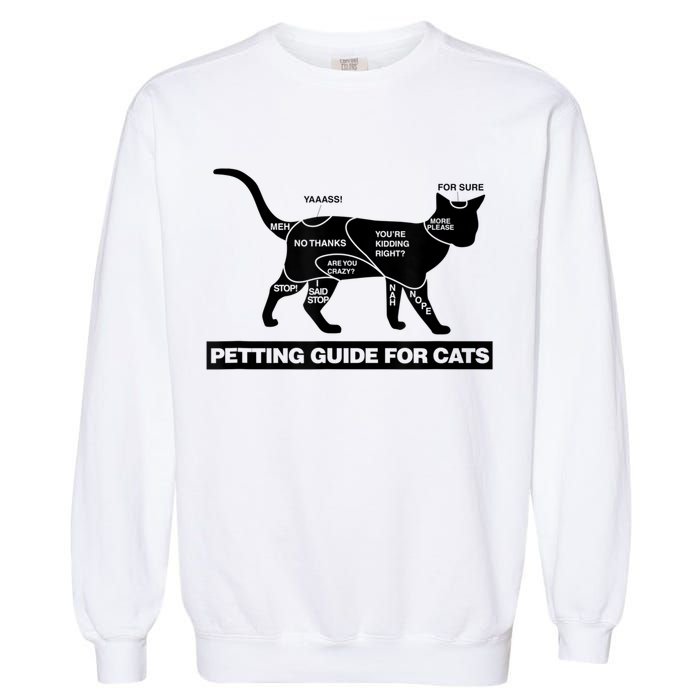 Petting Chart For A Cat Funny How To Pet A Cat Meme Garment-Dyed Sweatshirt
