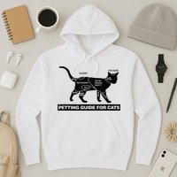 Petting Chart For A Cat Funny How To Pet A Cat Meme Hoodie