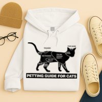 Petting Chart For A Cat Funny How To Pet A Cat Meme Hoodie