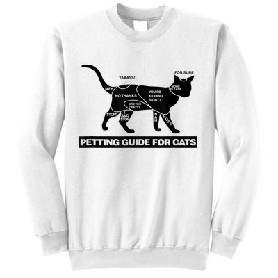 Petting Chart For A Cat Funny How To Pet A Cat Meme Sweatshirt