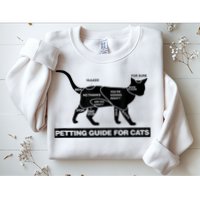 Petting Chart For A Cat Funny How To Pet A Cat Meme Sweatshirt