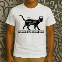 Petting Chart For A Cat Funny How To Pet A Cat Meme T-Shirt