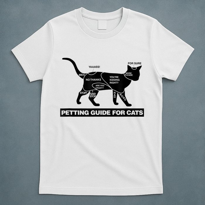 Petting Chart For A Cat Funny How To Pet A Cat Meme T-Shirt
