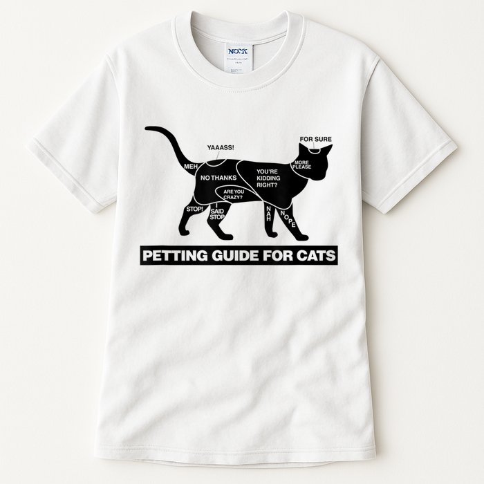 Petting Chart For A Cat Funny How To Pet A Cat Meme Tall T-Shirt