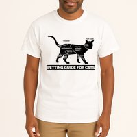 Petting Chart For A Cat Funny How To Pet A Cat Meme Tall T-Shirt