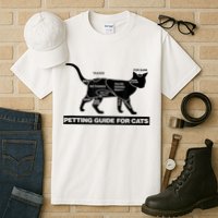 Petting Chart For A Cat Funny How To Pet A Cat Meme Tall T-Shirt
