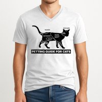 Petting Chart For A Cat Funny How To Pet A Cat Meme V-Neck T-Shirt