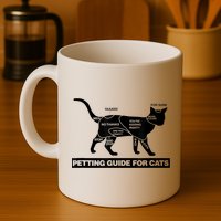 Petting Chart For A Cat Funny How To Pet A Cat Meme Mug