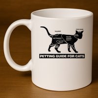 Petting Chart For A Cat Funny How To Pet A Cat Meme 11oz C Handle Ceramic Mug