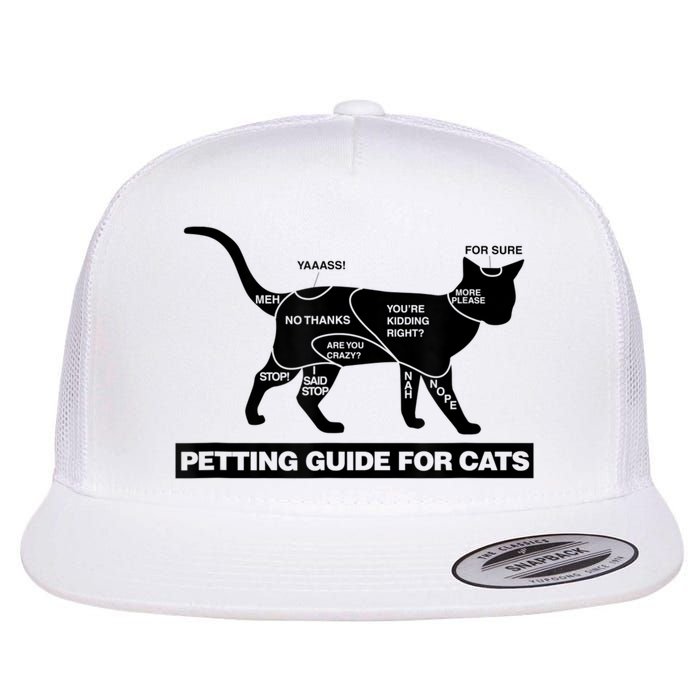 Petting Chart For A Cat Funny How To Pet A Cat Meme Flatbill Hat