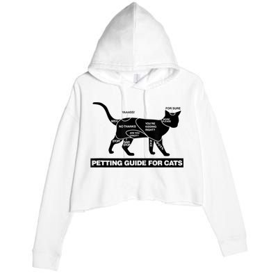 Petting Chart For A Cat Funny How To Pet A Cat Meme Crop Fleece Hoodie