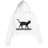 Petting Chart For A Cat Funny How To Pet A Cat Meme Crop Fleece Hoodie