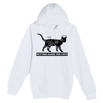 Petting Chart For A Cat Funny How To Pet A Cat Meme Premium Pullover Hoodie