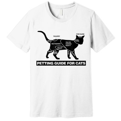 Petting Chart For A Cat Funny How To Pet A Cat Meme Premium T-Shirt
