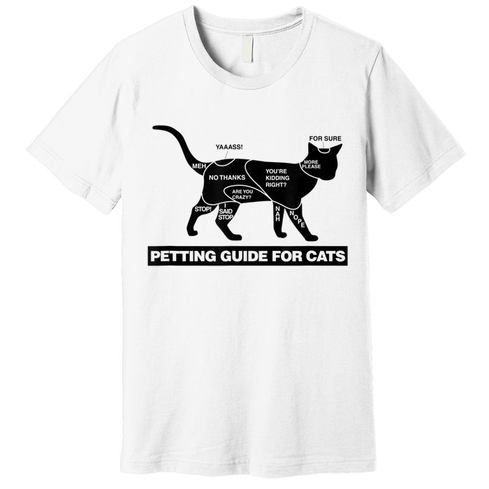 Petting Chart For A Cat Funny How To Pet A Cat Meme Premium T-Shirt