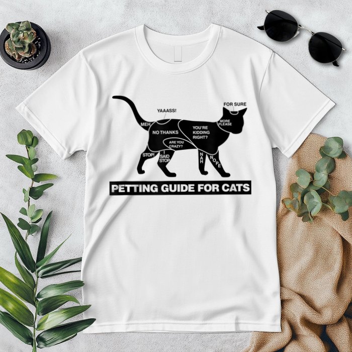 Petting Chart For A Cat Funny How To Pet A Cat Meme Premium T-Shirt