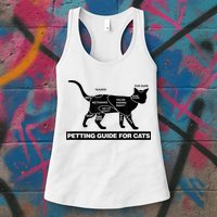 Petting Chart For A Cat Funny How To Pet A Cat Meme Womens Tank Top