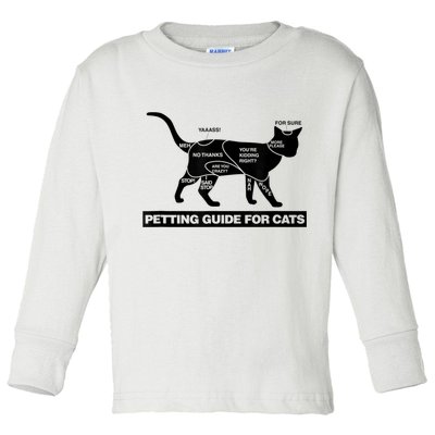 Petting Chart For A Cat Funny How To Pet A Cat Meme Toddler Long Sleeve Shirt