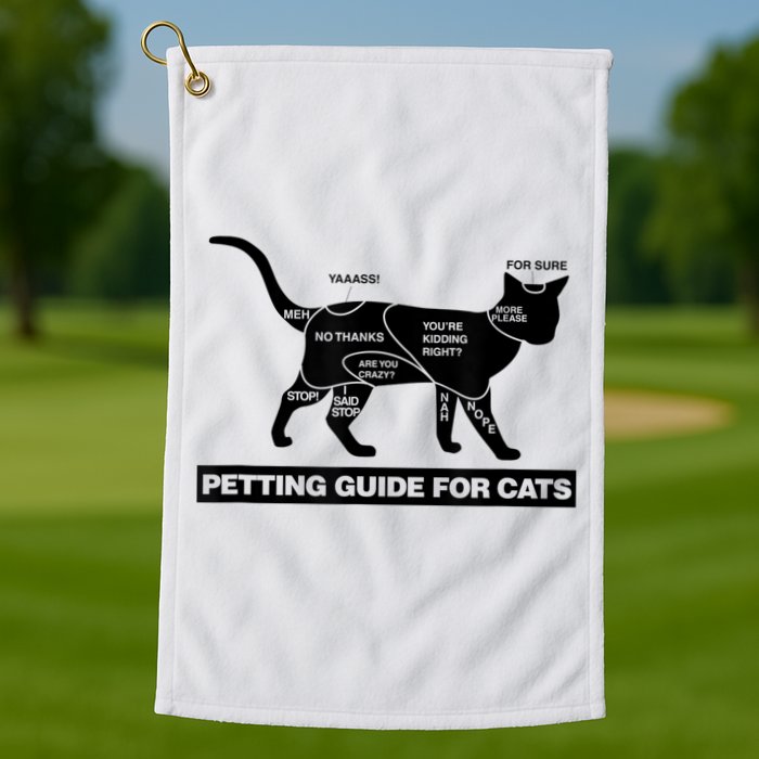 Petting Chart For A Cat Funny How To Pet A Cat Meme Golf Towel